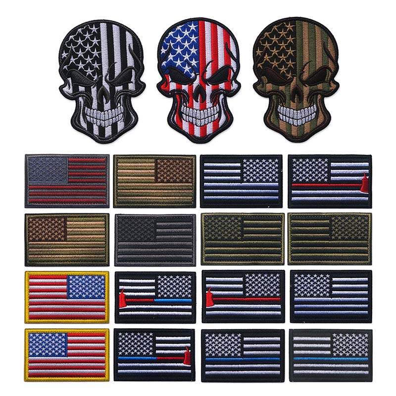 2PCS/Lot USA Flag Skull Morale - Urban Backpack Tactical recension och pris